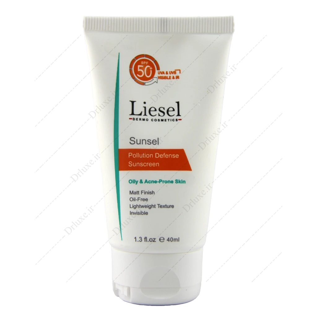 کرم ضد آفتاب SPF50 بی رنگ پوست چرب و آکنه‌ای لایسل